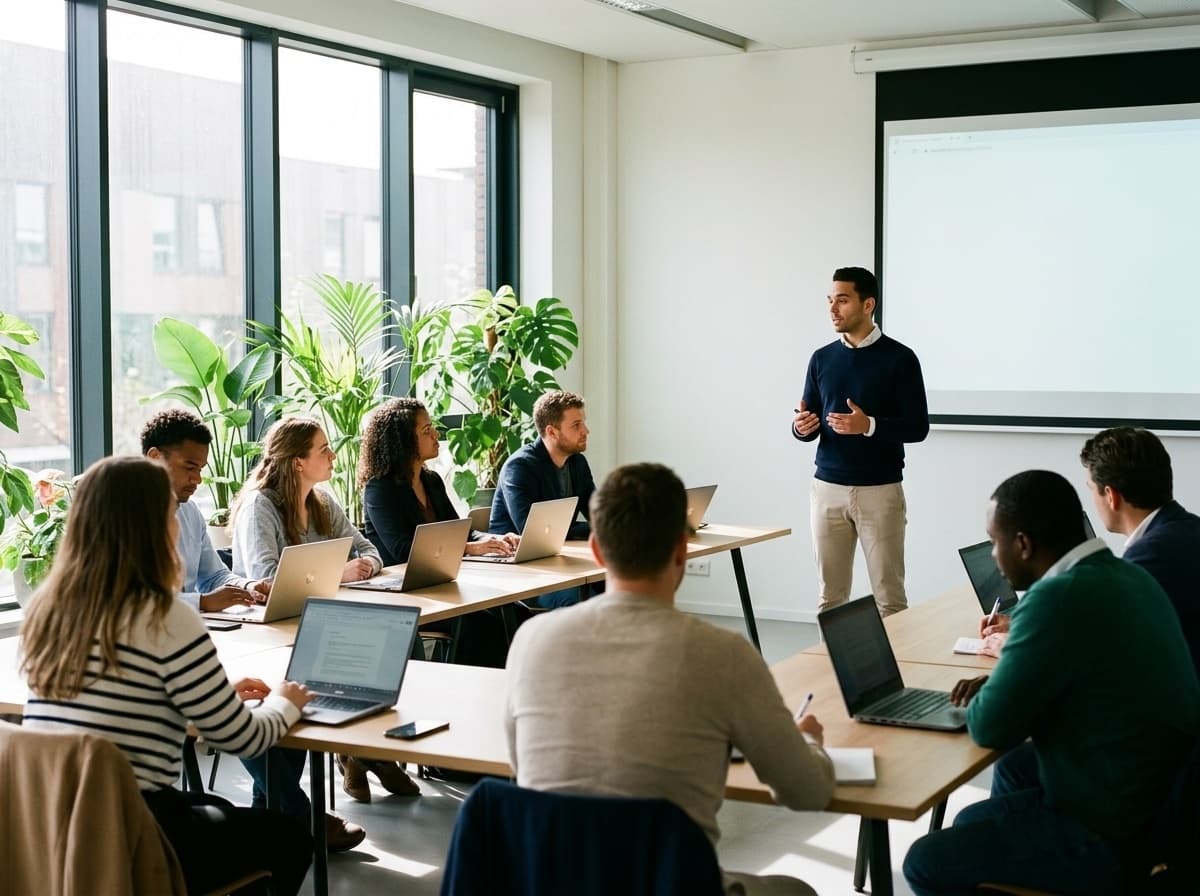 Miquel van Dongen geeft training