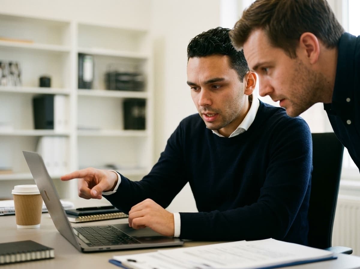 Data analysis dashboard on a modern desk